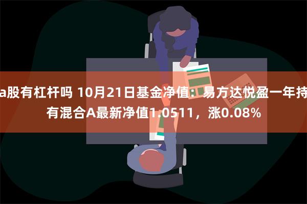 a股有杠杆吗 10月21日基金净值：易方达悦盈一年持有混合A最新净值1.0511，涨0.08%