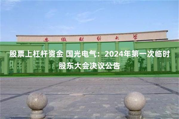 股票上杠杆资金 国光电气：2024年第一次临时股东大会决议公告