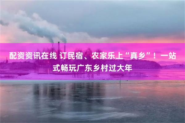 配资资讯在线 订民宿、农家乐上“真乡”！一站式畅玩广东乡村过大年